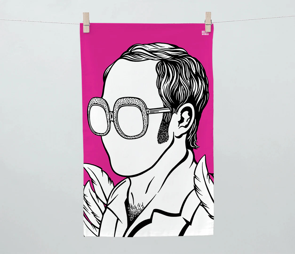 Rock Icon Tea Towel Elton John