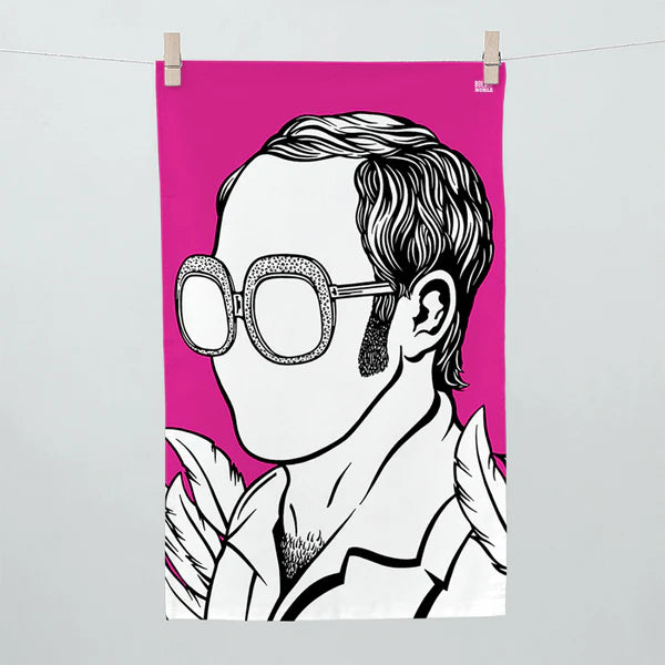 Rock Icon Tea Towel Elton John