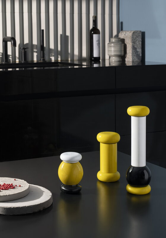 ES18 1 Sottsass grinder, small, yellow - white - black