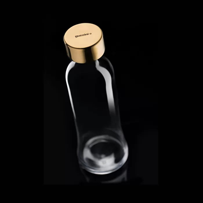 ICONS | 100 THE ICONIC BOTTLE 1 LITRE GLASS - TRANSPARENT - GOLD  LID SOTTSASS