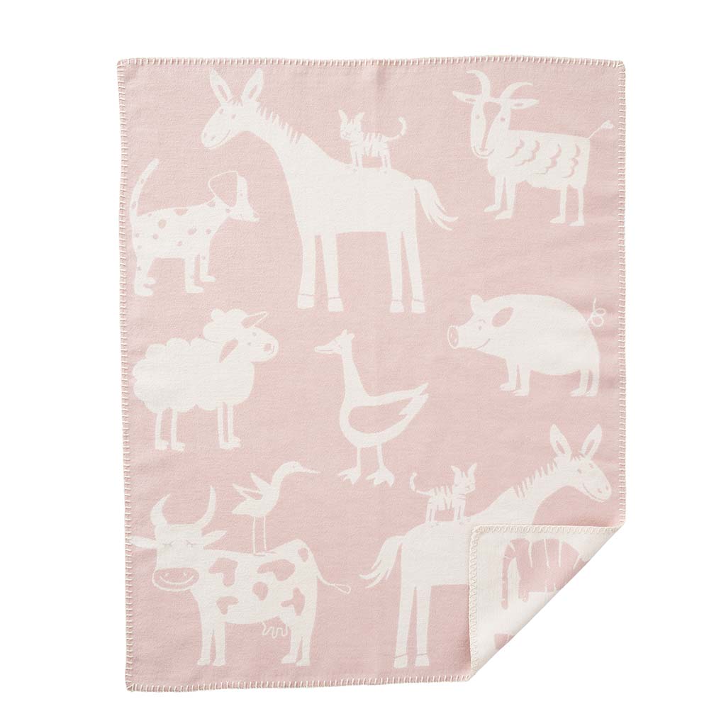 Klippan blanket 70 x 90cm. brushed organic cotton Farm Pink