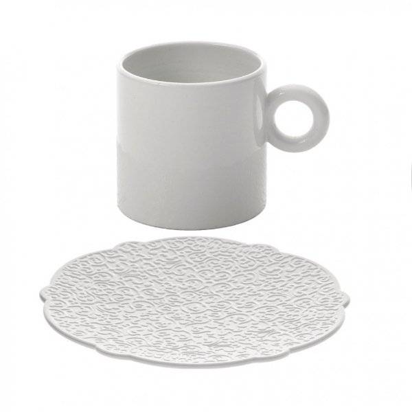 MW01/77 Dressed by Marcel Wanders Saucer for mocha cup in white porcelain