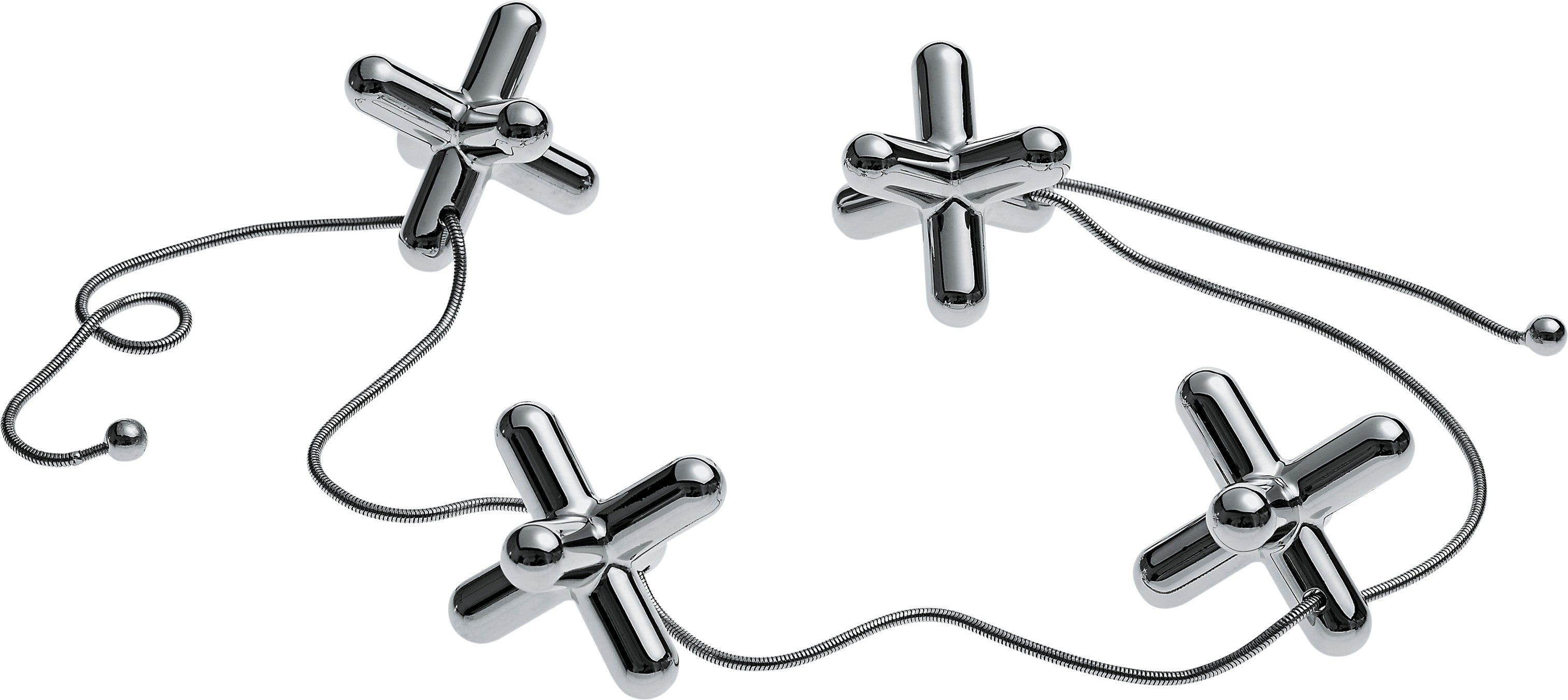 GCH01 tripod Trivet with movable pieces in chrome-plated zamak