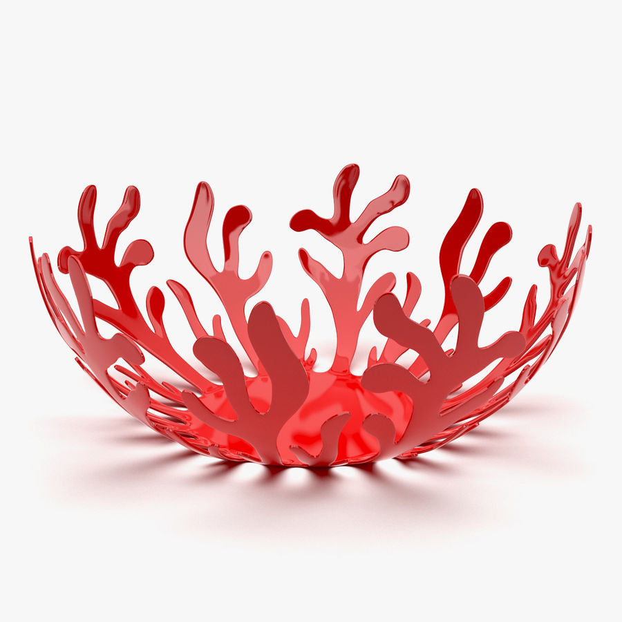 ESI01/29 R Mediterraneo Fruit bowl in steel coloured with epoxy resin, red.