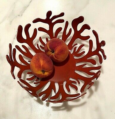 ESI01/29 R Mediterraneo Fruit bowl in steel coloured with epoxy resin, red.